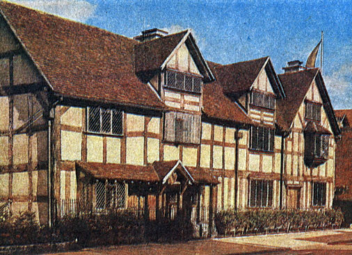 Дом, где родился В. Шекспир в Страдфордон-Эйвоне, - типичная фахверковая постройка