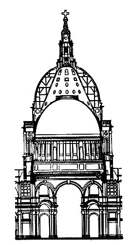 Собор св. Павла. Вертикальный разрез
