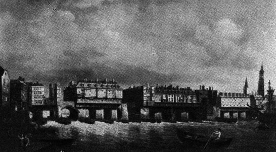 'Старый Лондонский мост'. Картина Сэмюэля Скотта